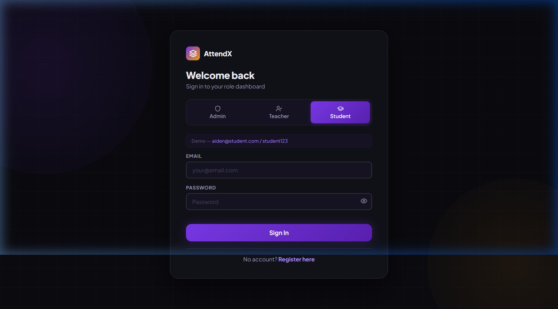 AttendX — Smart Attendance Management Platform