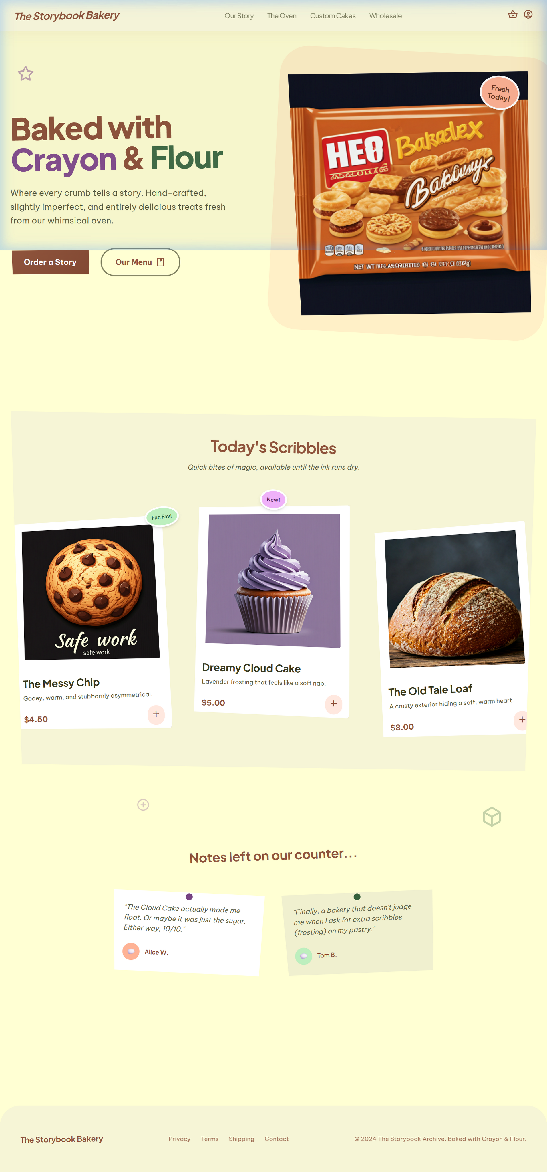 The Storybook Bakery — Artisan Bakery Website